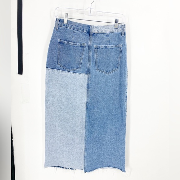 KanCan Color Block Denim MIDI Skirt Sz M - Picture 8 of 10